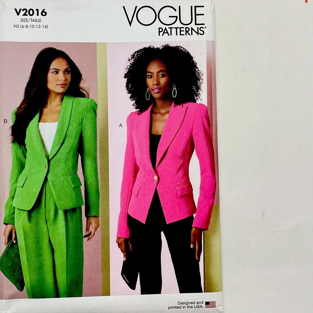 Pattern Misses Sz H5 6-14 Fitted Lined Jackets Vogue V2016 New/Uncut